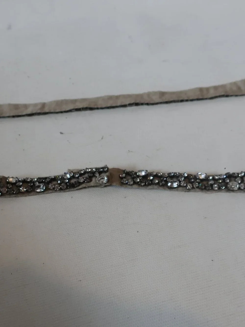 Womens Vera Wang Khaki Fabric Rhinestone Waist Belt M